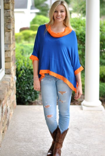 Tailgater Tunic- Blue/Orange