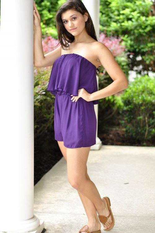 Play Action Romper- Purple