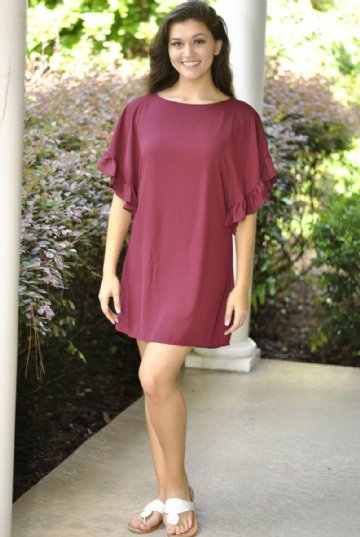 Ooh La La Dress- Burgundy