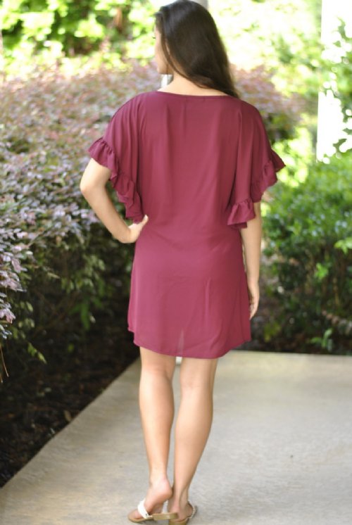 Ooh La La Dress- Burgundy