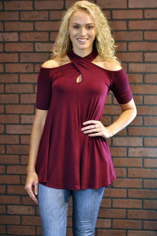 Infinity Gameday Top- Burgundy