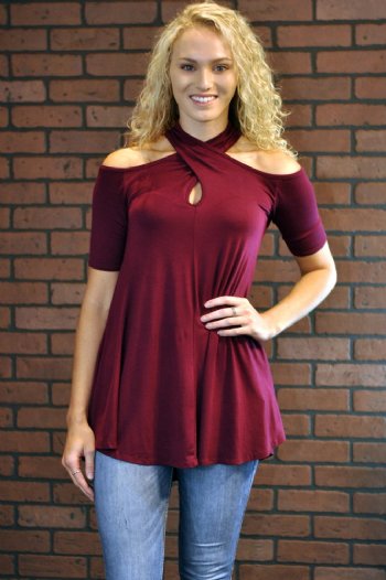 Infinity Gameday Top- Burgundy