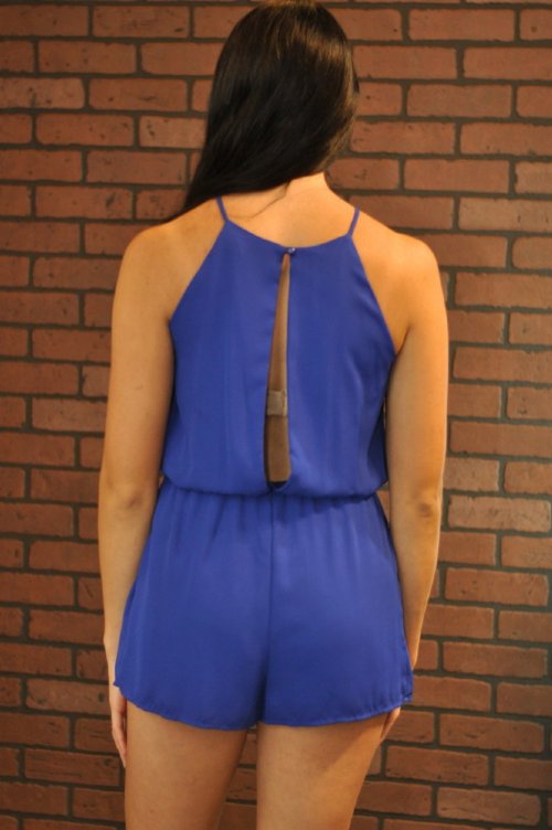 Calla Lily Romper- Blue