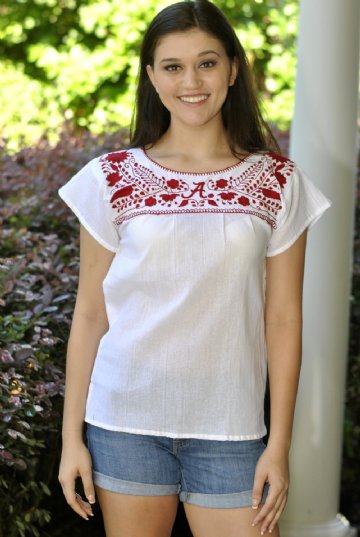 Embroidered Alabama Boho Top