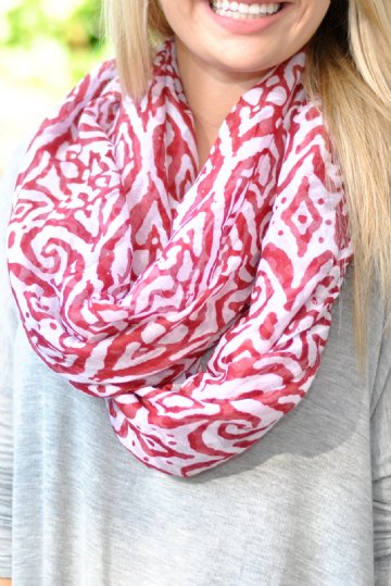 IKAT Game Day Scarf- Crimson/White