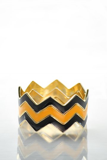 Chevron Bangles- Black and Gold