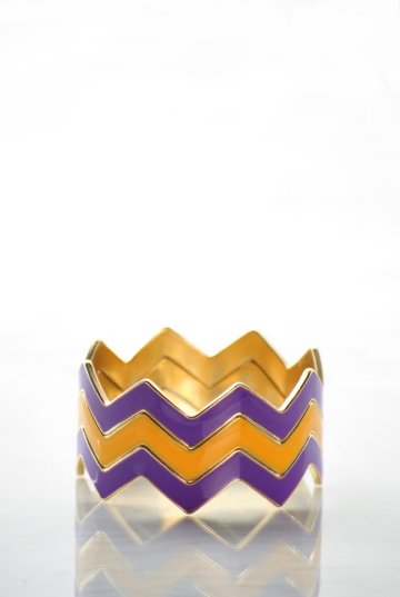 Chevron Bangles- Purple and Gold