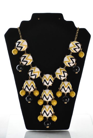 Chevron Necklace- Black and Gold