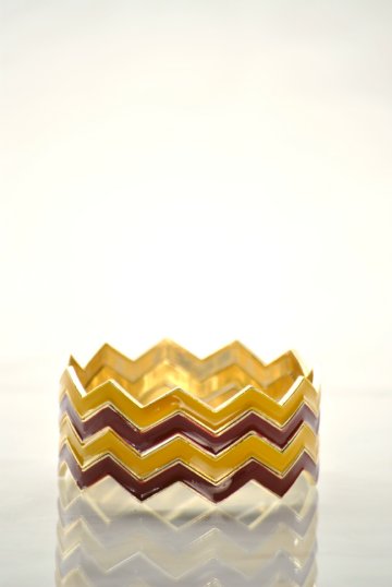 Small Chevron Bangles- Garnet/Gold