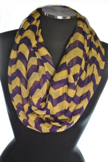 Chevron Infinity Scarf- Purple/Gold