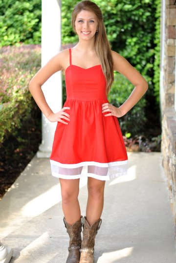 All-Star Gameday Dress- Red/White