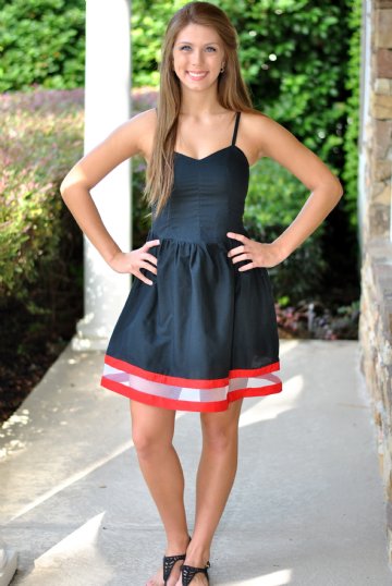 All-Star Gameday Dress- Black/Red