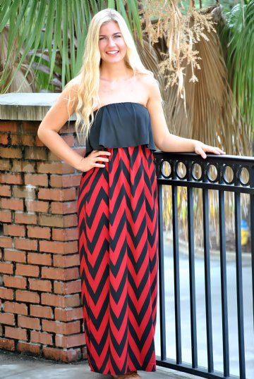 Clementine Maxi- Crimson/Black